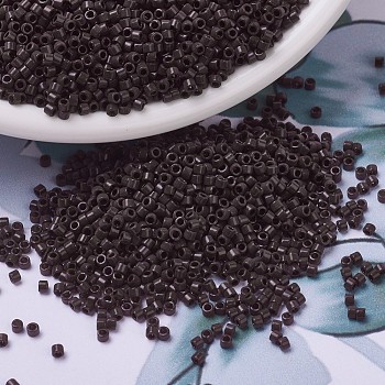 MIYUKI Delica Beads, Cylinder, Japanese Seed Beads, 11/0, (DB0734) Opaque Chocolate, 1.3x1.6mm, Hole: 0.8mm, about 2000pcs/10g