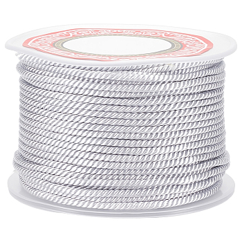 Polyester Milan Cord for DIY Jewelry Craft Making, Gainsboro, 2.5mm, about 27.34 yards(25m)/roll