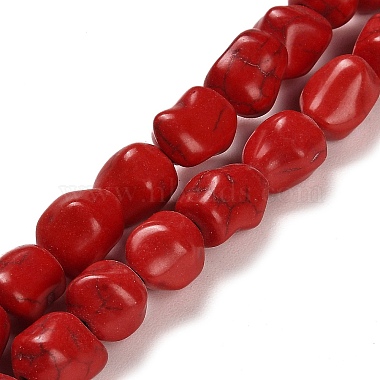 FireBrick Nuggets Synthetic Turquoise Beads