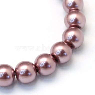 Baking Painted Pearlized Glass Pearl Round Bead Strands(X-HY-Q330-8mm-58)-2