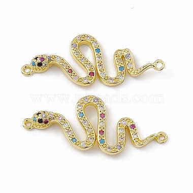 Brass Micro Pave Cubic Zirconia Connector Charms(KK-E068-VC031)-2