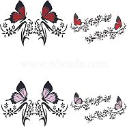 SUPERFINDINGS 2Sets 2 Colors Waterproof Plastic Self-adhesive Stickerr Car Stickers, DIY Car Decoration, Butterfly, Mixed Color, 30.5~31x11.5~28x0.01cm, 4pcs/set, 1set/color(DIY-FH0002-94)