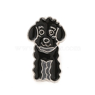 Dog Enamel Pin with Brass Butterfly Clutches, Alloy Badge for Backpack Clothing, Poodle Pattern, 27.5x16.5x10mm, Pin: 1.1mm(JEWB-A006-01A)