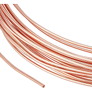 4 Roll Copper Spring Wire, Round, Rose Gold, 21 Gauge(0.7mm), 0.7mm, about 16.40 Feet(5m)/roll(CWIR-BC0001-33)
