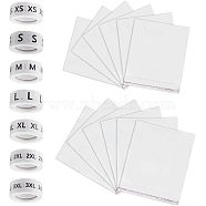 Olycraft 7 Rolls 7 Styles Paper Self-Adhesive Clothing Size Labels Sticker Rolls, for Clothes, Size Tags, Round, with Rectangle OPP Self-Adhesive Bags, XS~3XL, White, Rolls: Stickers: 25mm, 500pcs/roll, 1 style/roll; Bags: 300~400x250~300x0.2mm, 100pcs(DIY-OC0004-34)