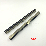 Zinc Alloy Purse Wallet Frame Bar Edge Strip Clasp, Straight Channel Wallet Frame, Antique Bronze, 19cm(PURS-PW0001-112AB)