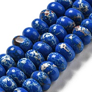 Synthetic Imperial Jasper Dyed Beads Strands, Rondelle, Royal Blue, 8~8.5x5~5.5mm, Hole: 1.2mm, about 76~77pcs/strand, 15.20''~15.47"(38.6~39.3cm)(G-D077-E01-01A)