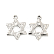 304 Stainless Steel Pendants, Star of David Charm, Stainless Steel Color, 17x13x1.5mm, Hole: 1.6mm(STAS-L278-86P)