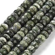 Natural Silver Line Jasper Beads Strands, Faceted, Rondelle, 5.5~6x3.5~4.5mm, Hole: 0.9mm, about 101pcs/strand, 15.63''(39.7cm)(G-Z042-B01-03)