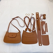 DIY Imitation Leather Crossbody Lady Bag Making Kits, Handmade Crochet Shoulder Bags Sets for Beginners, Saddle Brown, Finish Product: 16x24x6cm(PW-WG56265-02)