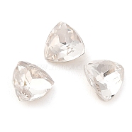 Glass Rhinestone Cabochons, Pointed Back & Back Plated, Faceted Triangle, Clear, 7x7x4mm(GLAA-B012-22)