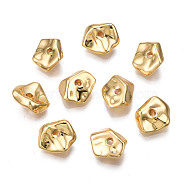 Brass Beads, Cadmium Free & Nickel Free & Lead Free, Imitation Stone Chip, Real 18K Gold Plated, 9x7.5x3.5mm, Hole: 1.2mm(X-KK-N233-157)