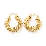 Spring Ring Brass Hoop Earrings for Women, Real 18K Gold Plated, 34x28.5x11mm, Pin: 1.2x0.7mm(EJEW-M026-04G)
