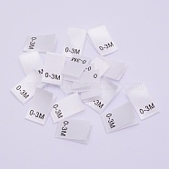 Baby Childen Clothing Size Labels, Woven Crafting Craft Labels, for Clothing Sewing, 0~3M, White, 50x13mm, 1000pcs/bag(FIND-WH0010-17A)