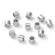 304 Stainless Steel Spacer Beads, Tube, Stainless Steel Color, 5x4mm, Hole: 3mm(X-STAS-B006-17P-B)
