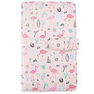 PU Imitation Leather Cover PVC Photo Album, Photo Card Storage Holders with 96 Pockets, Rectangle with Flamingo Print, Pink, 190x121x27mm, pocket: 84.5x54.5mm, 3 pockets/page(AJEW-WH0013-98)