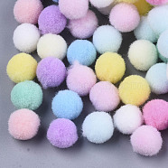 DIY Doll Craft Polyester High-elastic Pom Pom Ball, Round, Mixed Color, 9~10mm, about 290pcs/bag(X-AJEW-R093-02E-01)