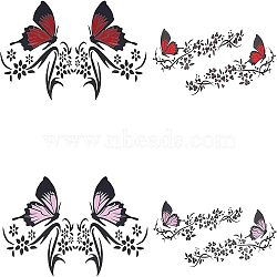 SUPERFINDINGS 2Sets 2 Colors Waterproof Plastic Self-adhesive Stickerr Car Stickers, DIY Car Decoration, Butterfly, Mixed Color, 30.5~31x11.5~28x0.01cm, 4pcs/set, 1set/color(DIY-FH0002-94)