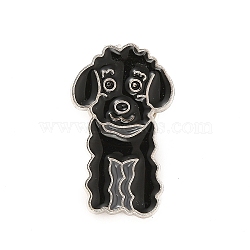 Dog Enamel Pin with Brass Butterfly Clutches, Alloy Badge for Backpack Clothing, Poodle Pattern, 27.5x16.5x10mm, Pin: 1.1mm(JEWB-A006-01A)