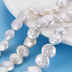 Natural Keshi Pearl Beads Strands, Cultured Freshwater Pearl, 8 Shape, Nuggets, Seashell Color, 17~22x11~13x4~8mm, Hole: 0.6mm, about 19~20pcs/strand, 15.35 inch(39cm)(PEAR-S018-01B)