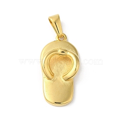 PVD Vacuum Plating 304 Stainless Steel Pendants, Flip Flops Charm, Golden, 28x14x6.5mm, Hole: 3.5x7mm(STAS-B069-12G)