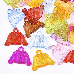 Transparent Acrylic Pendants, Clothes, Mixed Color, 23x27.5x3.5mm, Hole: 3mm, about 450pcs/500g(TACR-S133-080)