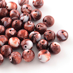 Opaque Acrylic Beads, Round, Coconut Brown, 8mm, Hole: 1.5mm, about 1800pcs/500g(SACR-R853-8mm-211)