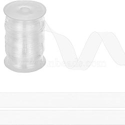 Invisible Stretchy TPU Plastic Transparent Elastic Strap, with Spool, for DIY Bra Lingerie Swimwear, Clear, 15x0.2mm, about 10.94 Yards(10m)/Roll(EW-WH0013-22A)