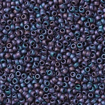 TOHO Round Seed Beads, Japanese Seed Beads, (705) Matte Color Frost Iris Blue, 15/0, 1.5mm, Hole: 0.7mm, about 3000pcs/10g