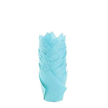 Tulip Paper Cupcake Baking Cups, Greaseproof Muffin Liners Holders Baking Wrappers, Cyan, 50x80mm