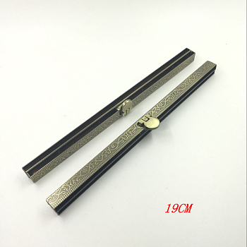 Zinc Alloy Purse Wallet Frame Bar Edge Strip Clasp, Straight Channel Wallet Frame, Antique Bronze, 19cm