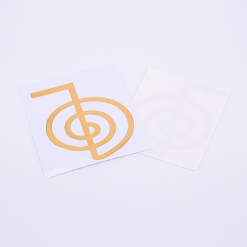 Self Adhesive Brass Stickers, Scrapbooking Stickers, for Epoxy Resin Crafts, Golden, Vortex Pattern, 20x18.5x0.1mm