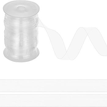 Invisible Stretchy TPU Plastic Transparent Elastic Strap, with Spool, for DIY Bra Lingerie Swimwear, Clear, 15x0.2mm, about 10.94 Yards(10m)/Roll