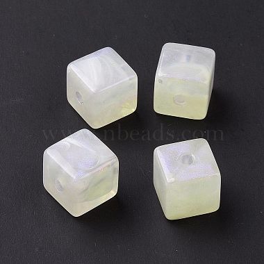 Beige Cube Acrylic Beads