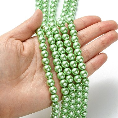 Eco-Friendly Glass Pearl Beads Strands(HY-A008-8mm-RB008)-4