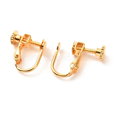 Brass Clip-on Earring Findings(KK-F824-021G)-2