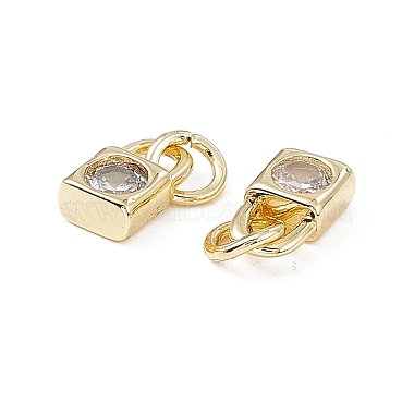 Brass Micro Pave Clear Cubic Zirconia Charms(KK-E068-VB226)-3
