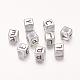 6MM Silver Mixed Letters Cube Acrylic Beads(X-PB43C9308)-1