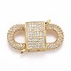 Rack Plating Brass Micro Pave Clear Cubic Zirconia Clasps(KK-M229-62G)-1