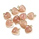 Natural & Synthetic Mixed Gemstone Faceted Heart Charms(G-Q006-07G)-2