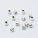 DanLingJewelry 925 Sterling Silver Crimp Beads, Tube, Platinum, 2x2mm, Hole: 1mm(STER-DL0001-01)