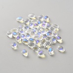 Teardrop Glass Charms, Clear AB, 9x6x5mm, Hole: 1mm(GLAA-WH0032-29A-01)