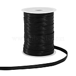 80M Satin Ribbon, for Garment Accessories, Cheongsam Decoration, Black, 3/8 inch(9mm)(OCOR-WH0070-172D)