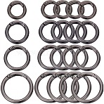20Pcs 4 Styles Alloy Spring Gate Rings, for Jewelry Making, Mixed Color, 20~33x3.5~5.5mm, Inner Diameter: 12.5~25.5mm, 5pcs/style(FIND-SP0001-50C)