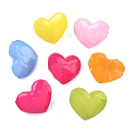 Opaque Acrylic Beads, Heart, Mixed Color, 21~21.5x26.5x12mm, Hole: 3.5mm, about 226pcs/500g(OACR-Z037-02)