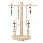 Wooden Baseball Ring Display Holder, PapayaWhip, 32.5x12.8x31.5cm(RDIS-WH0011-37B)