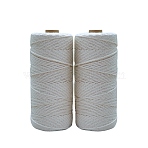 Cotton String Threads for Knit Making, White, 1mm, about 109.36 Yards(100m)/Roll(KNIT-PW0001-04A)