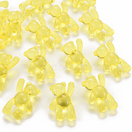 Transparent Acrylic Beads, Bear, Yellow, 37x28x13mm, Hole: 2.5mm, about 133pcs/500g(MACR-S373-01B-916)