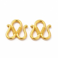 Rack Plating Alloy S-Hook Clasps, for Jewelry Making, Matte Gold Color, 14.7x14.3x2.3mm, Hole: 3.5x5mm and 4.7x5.5mm(PALLOY-A001-58MG)