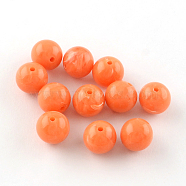 Round Imitation Gemstone Acrylic Beads, Coral, 20mm, Hole: 3mm, about 110pcs/500g(OACR-R029-20mm-22)